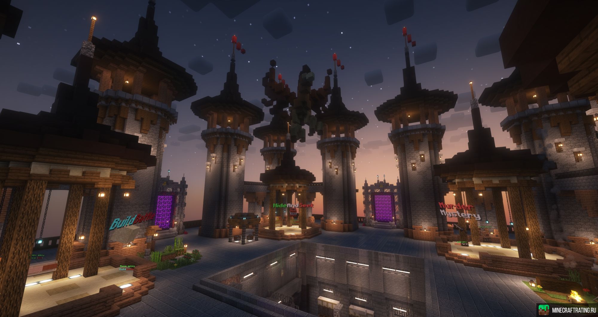 Скриншот 102Arena ⭐ ВЫЖИВАНИЕ ⭐ ОДИНБЛОК ⭐МИНИ-ИГРЫ сервер Майнкрафт