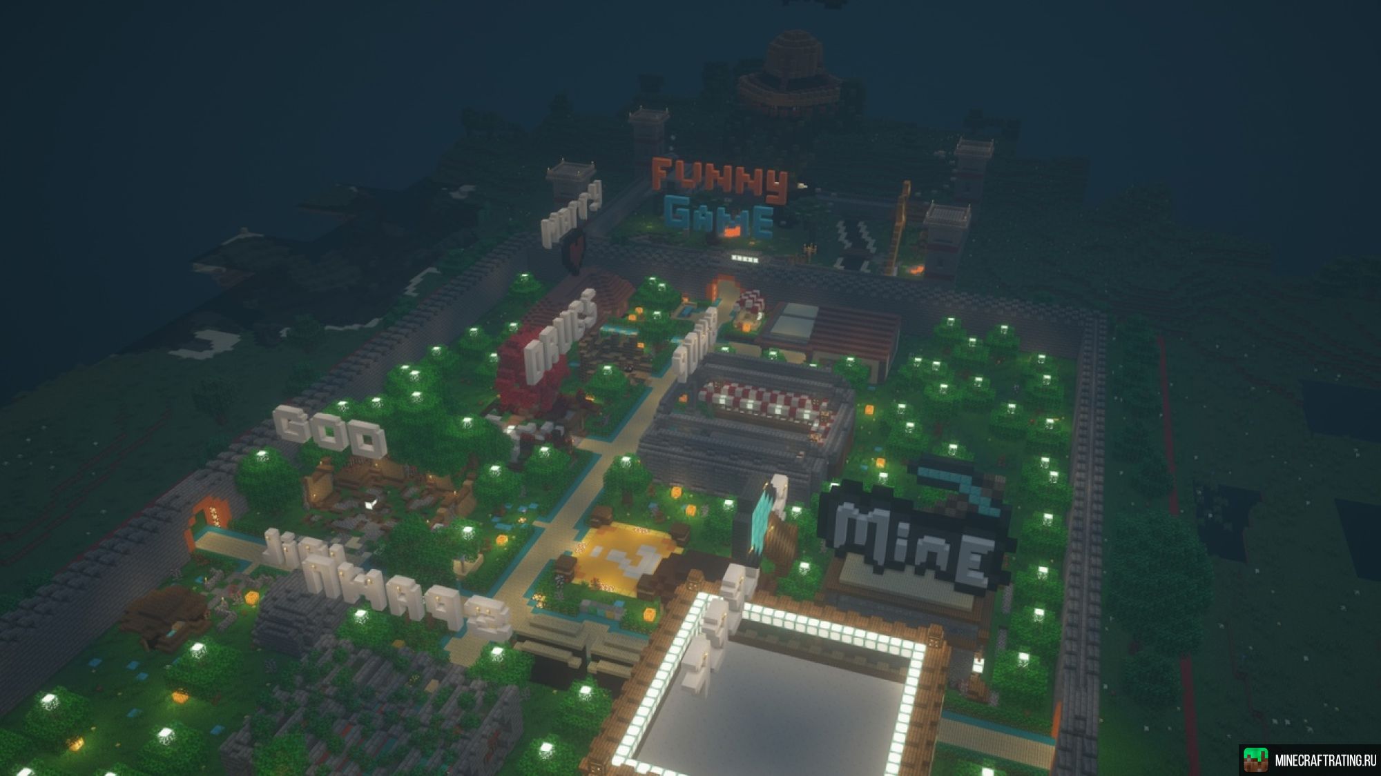 Скриншот 😡 FunnyGame 😡 Выживание, ЛакиВарс, БедВарс 🥑 сервер Майнкрафт