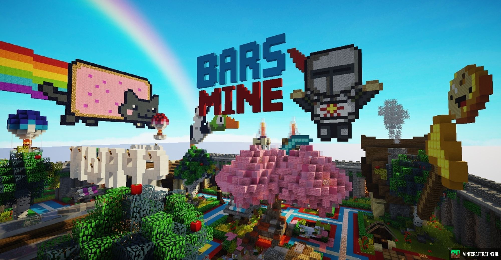 Скриншот 🎵 BarsMine 🎵 Выживание, Скайблок, Анархия, BW💎 сервер Майнкрафт