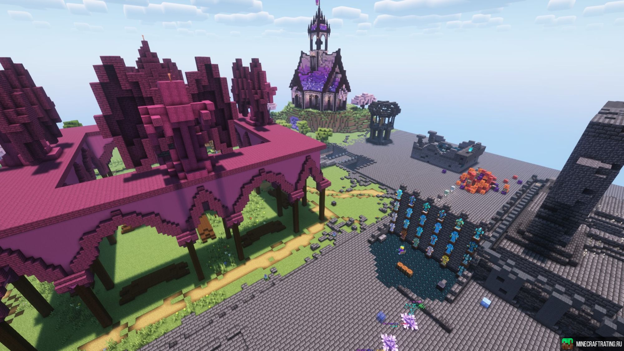 Скриншот mc.aqua-mix.com Анархия Паркур на Элитрах сервер Майнкрафт