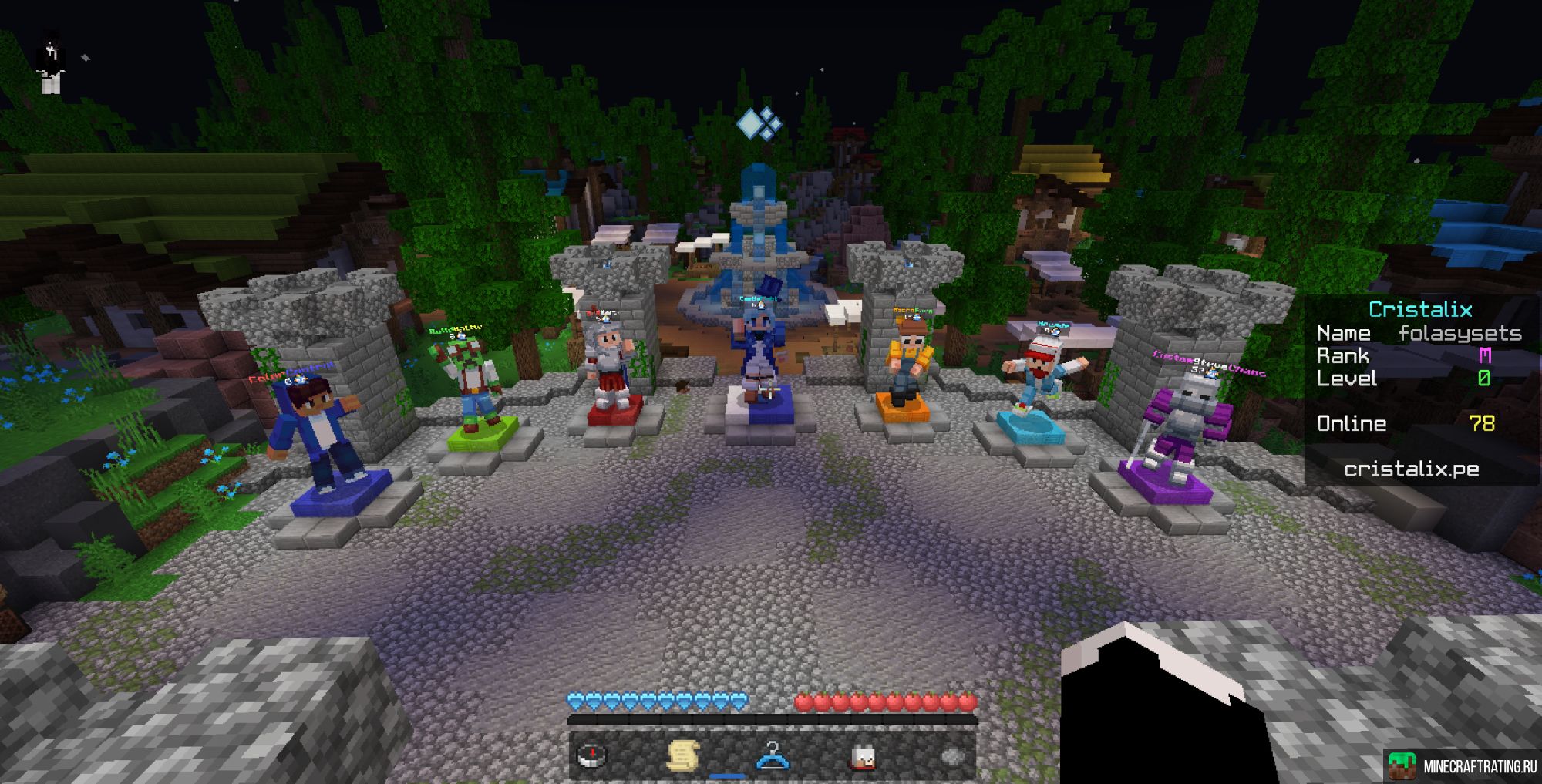Скриншот Cristalix Bedrock АНАРХИЯ и МИНИ-ИГРЫ сервер Майнкрафт
