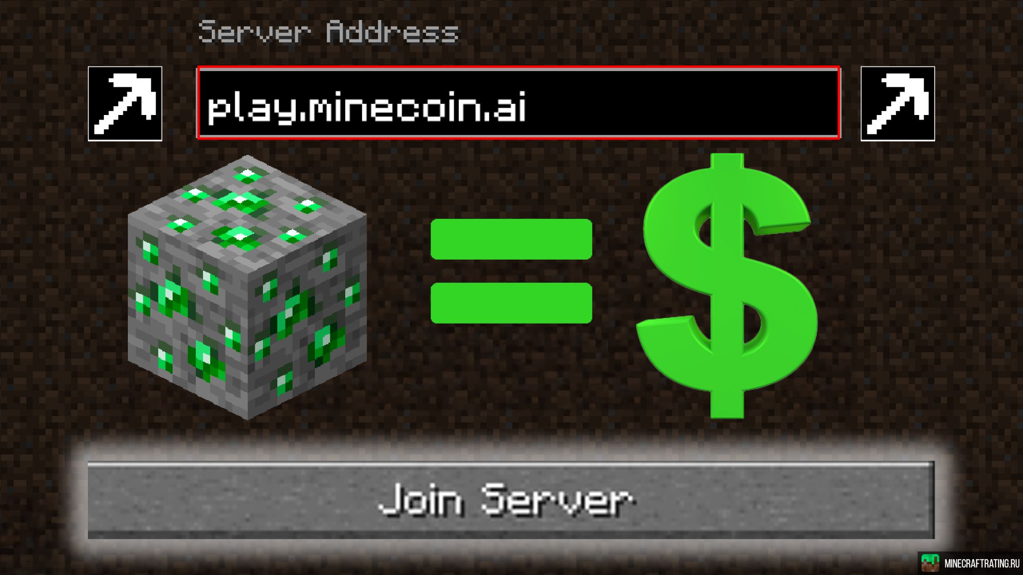 Скриншот MinelCoin.AI - сервер, где платят $ сервер Майнкрафт