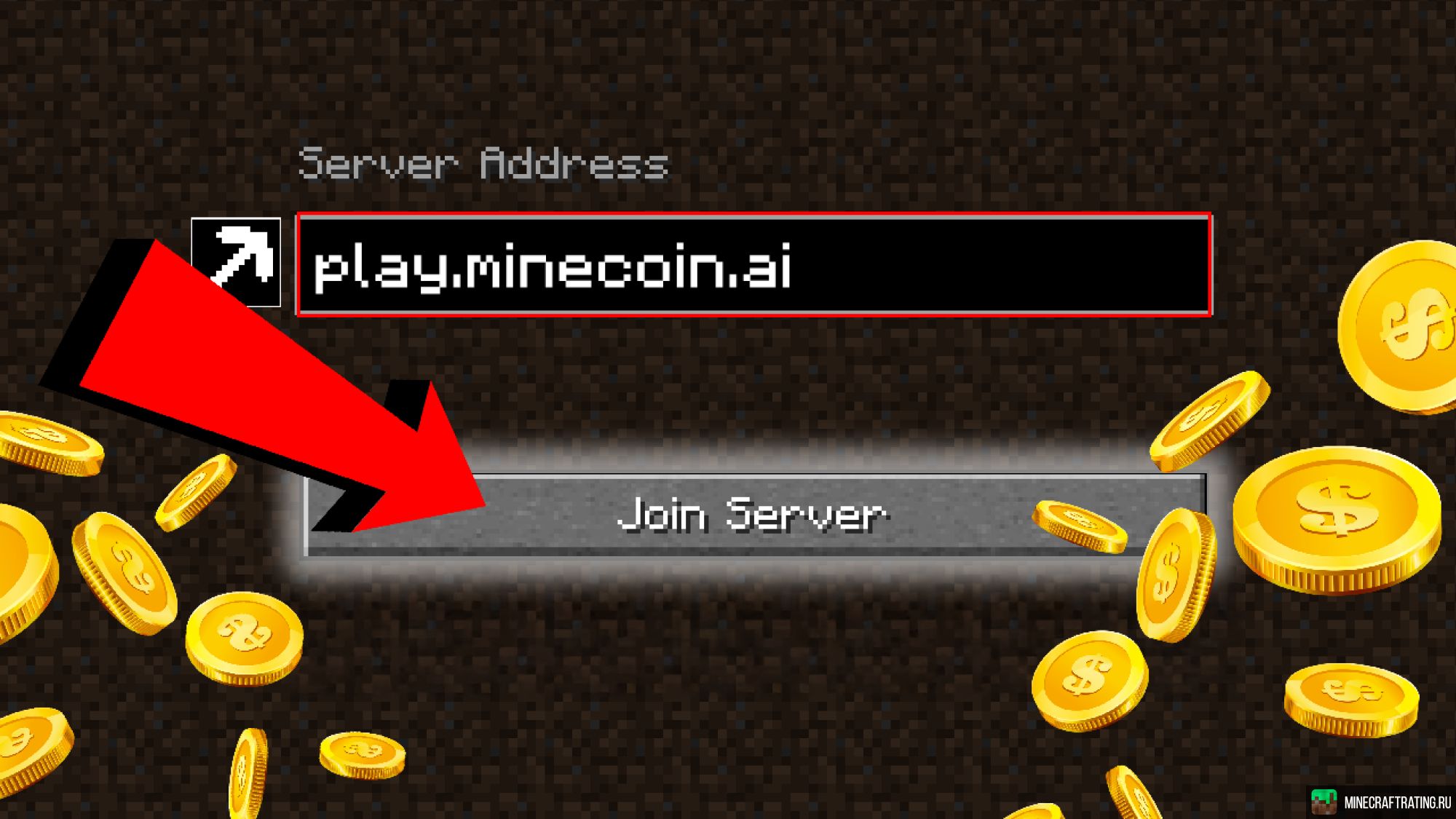 Скриншот MinelCoin.AI - сервер, где платят $ сервер Майнкрафт