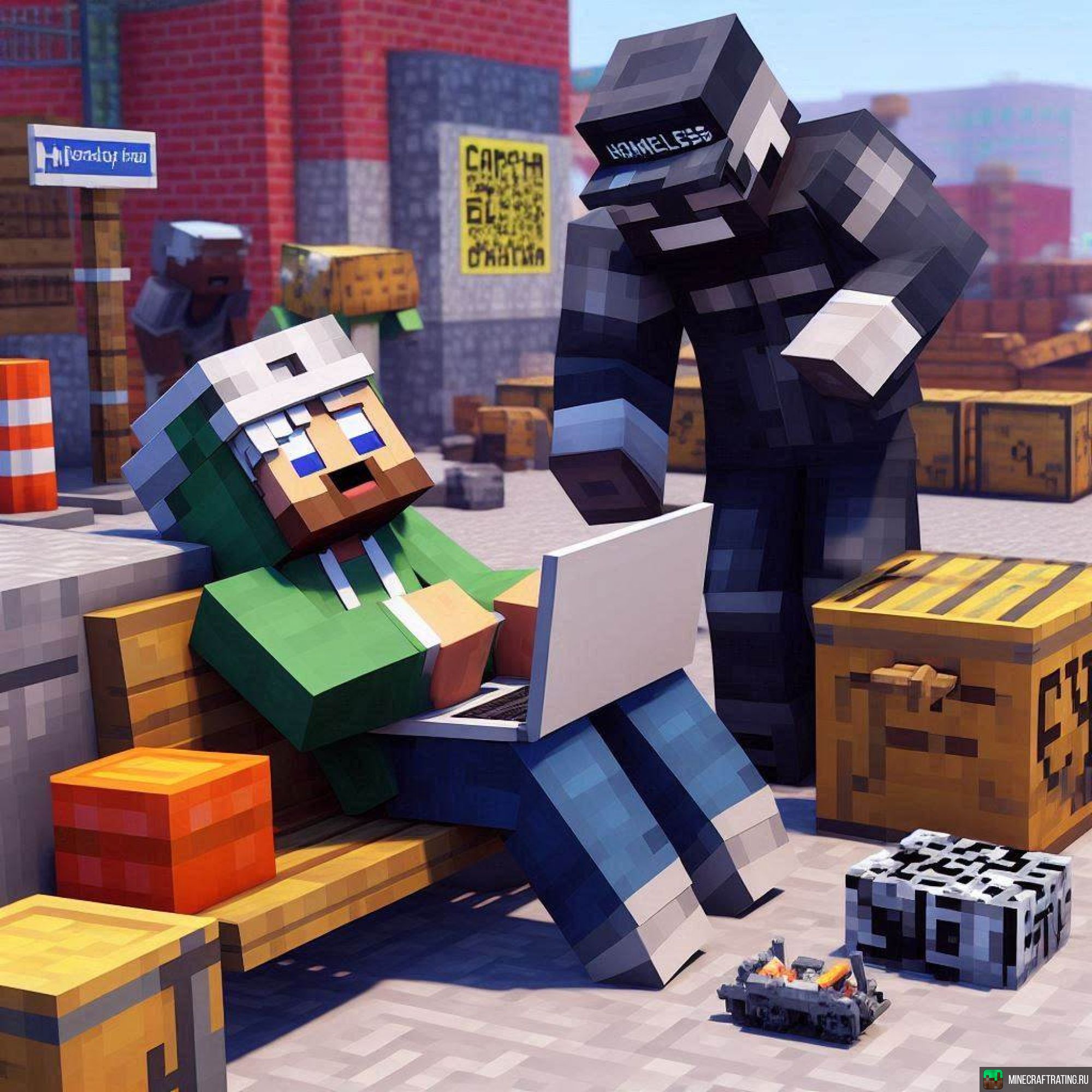 Скриншот 🔫🤨 БОМЖАТСКАЯ РЕЗНЯ! 🐷👍 BoxPvP😈 сервер Майнкрафт