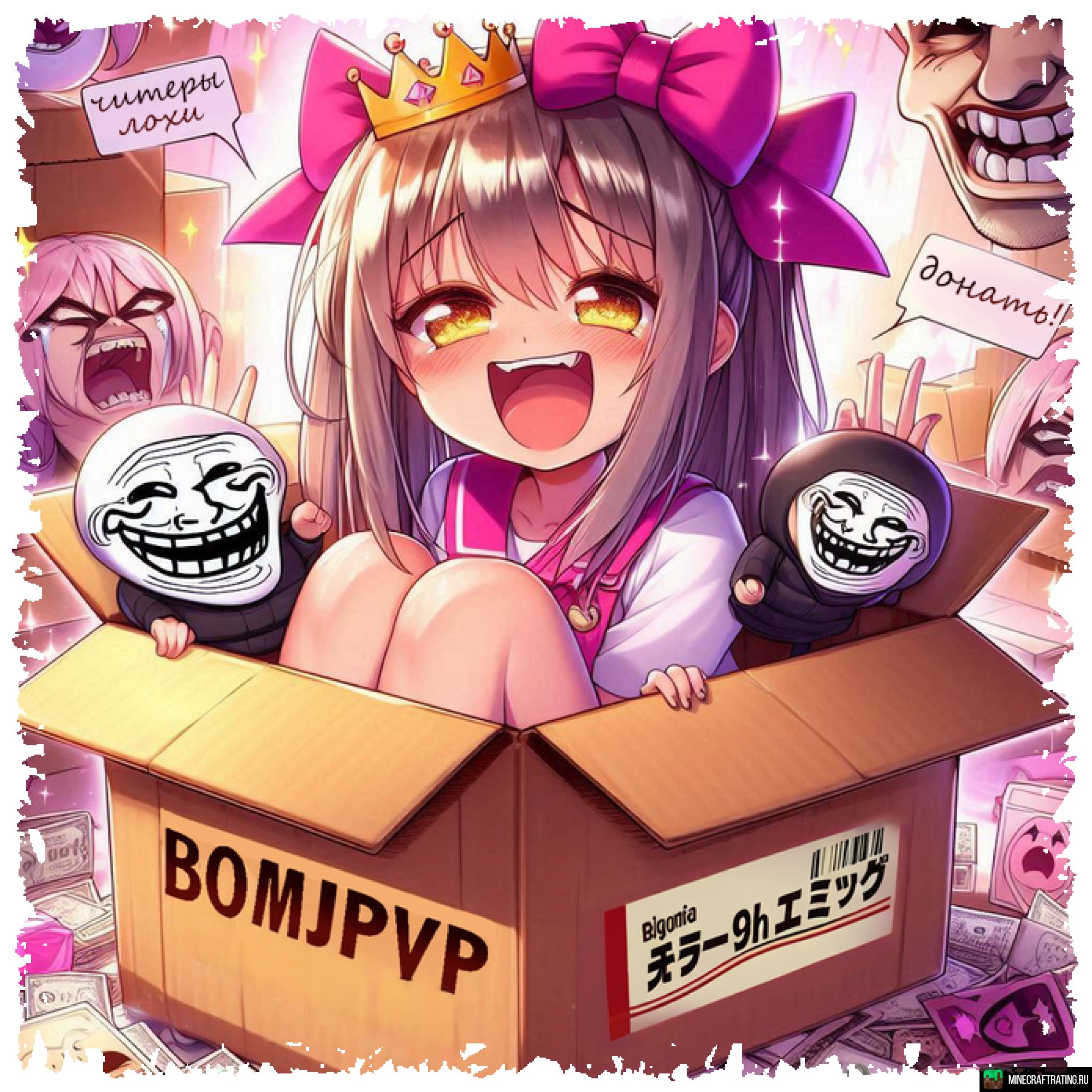 Скриншот 🔫🤨 БОМЖАТСКАЯ РЕЗНЯ! 🐷👍 BoxPvP😈 сервер Майнкрафт