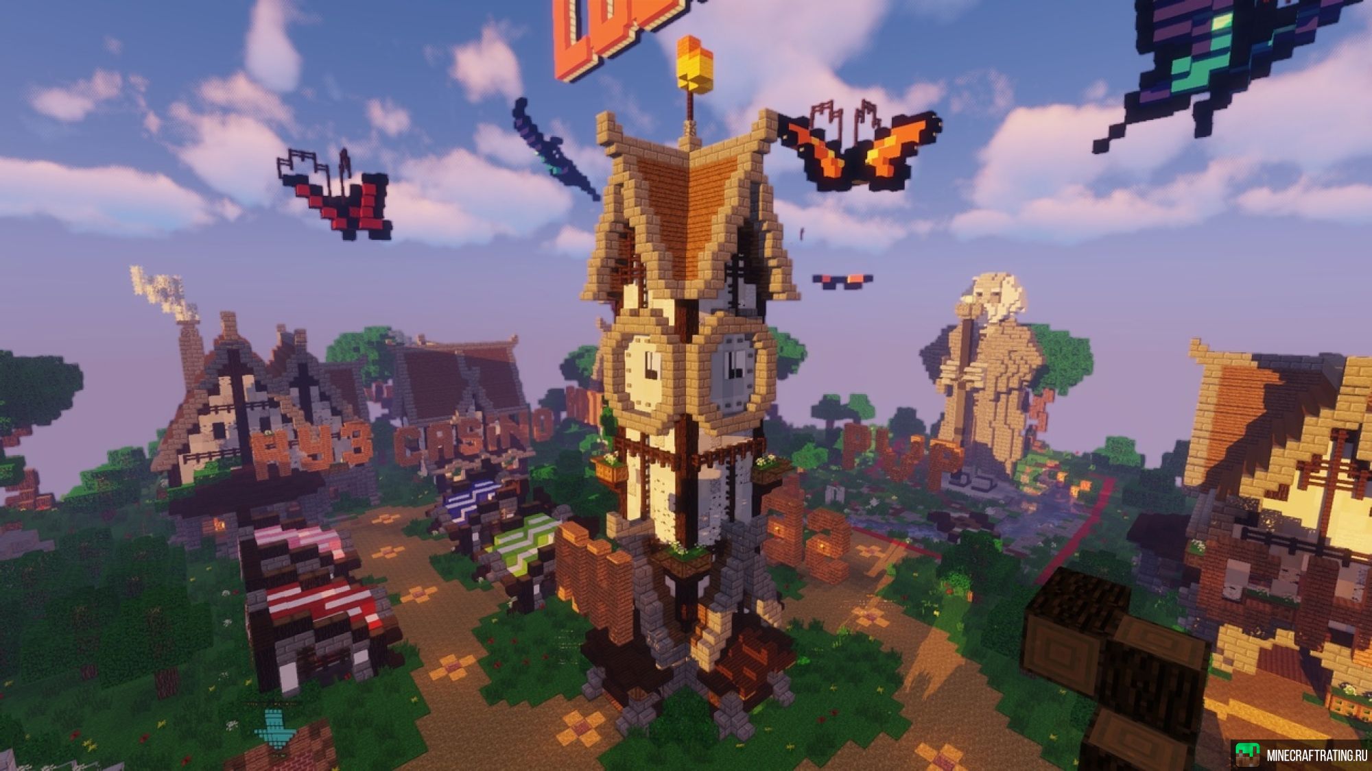 Скриншот 😈 LuckyWorld 😈 Выживание, МиниИгры, СкайБлок🔥 сервер Майнкрафт